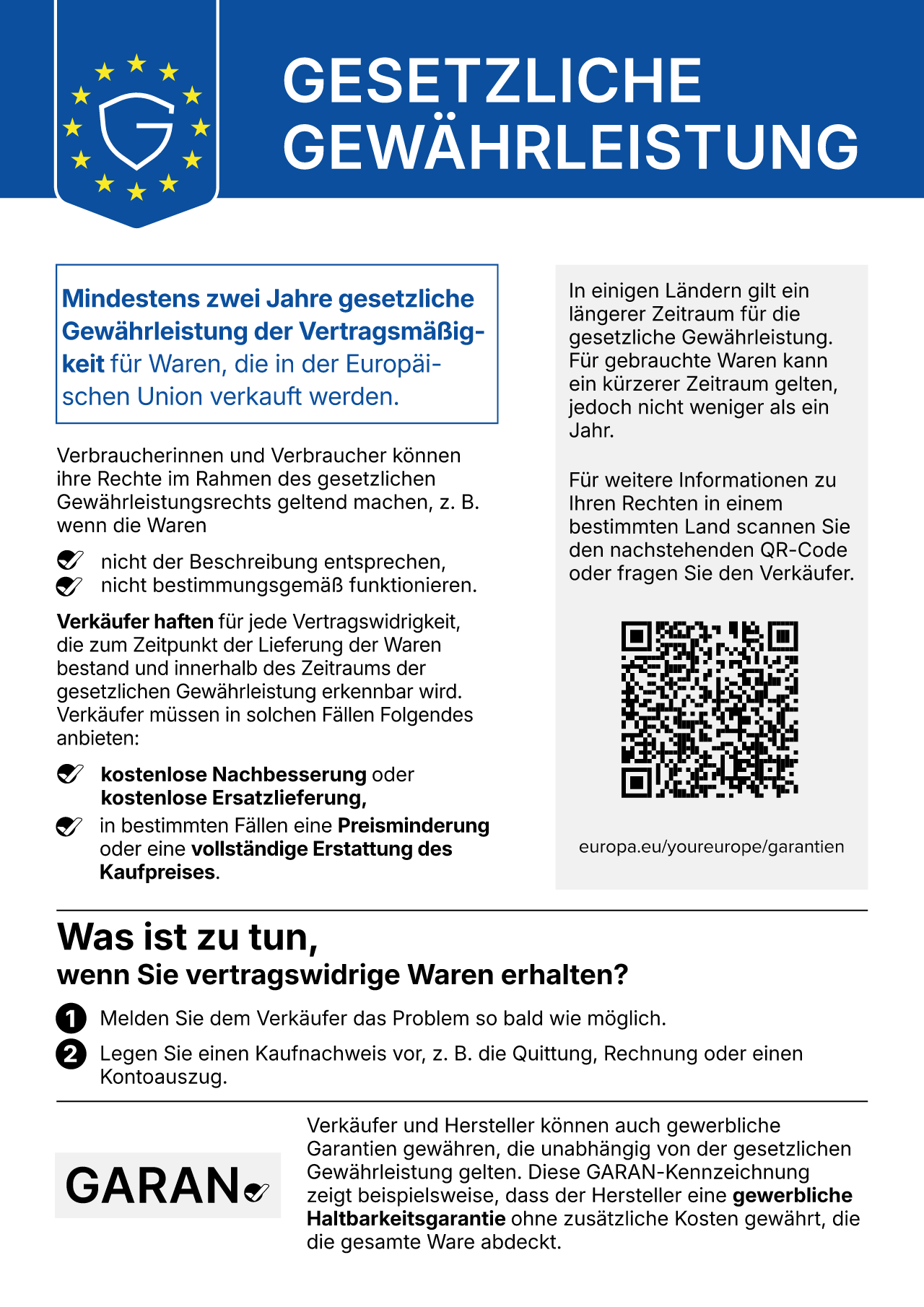 Gesetzliche Gewährleistungsrechte