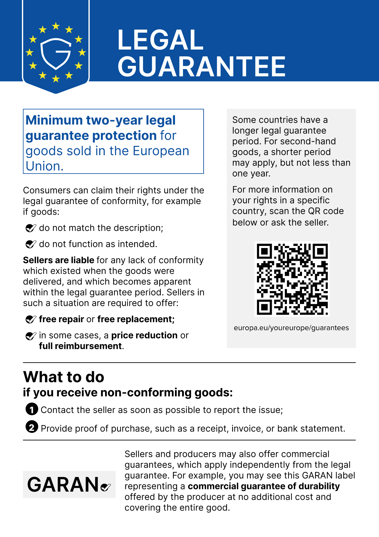 Legal guarantee rights